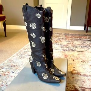 Leather cowboy boots